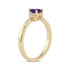 Pear-Shaped Amethyst & Round-Cut White Topaz Ring 10K Yellow Gold