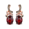 Thumbnail Image 1 of Le Vian Oval-Cut Garnet Drop Earrings 3/8 ct tw Diamonds 14K Strawberry Gold