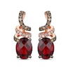Thumbnail Image 2 of Le Vian Oval-Cut Garnet Drop Earrings 3/8 ct tw Diamonds 14K Strawberry Gold