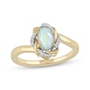 Oval-Cut Opal & Round-Cut Diamond Twist Frame Ring 1/20 ct tw 10K Yellow Gold