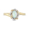 Thumbnail Image 2 of Oval-Cut Opal & Round-Cut Diamond Twist Frame Ring 1/20 ct tw 10K Yellow Gold