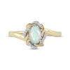 Oval-Cut Opal & Round-Cut Diamond Twist Frame Ring 1/20 ct tw 10K Yellow Gold