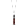 Thumbnail Image 0 of Star Wars Lightsaber Round-Cut Garnet & Diamond Accent Necklace Sterling Silver 18”