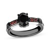 Star Wars Oval-Cut Black Onyx, Round-Cut Garnet & Black Diamond Ring 1/20 ct tw Sterling Silver