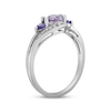 Thumbnail Image 2 of Amethyst & White Lab-Created Sapphire Bypass Ring Sterling Silver