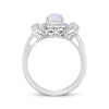 Thumbnail Image 3 of Heart-Shaped & Round-Cut Lab-Created Opal, White Lab-Created Sapphire Ring Sterling Silver