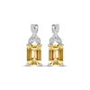 Thumbnail Image 2 of Rectangle-Cut Citrine & White Lab-Created Sapphire Twist Earrings Sterling Silver