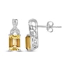 Thumbnail Image 3 of Rectangle-Cut Citrine & White Lab-Created Sapphire Twist Earrings Sterling Silver