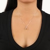 Thumbnail Image 5 of Rectangle-Cut Citrine & White Lab-Created Sapphire Twist Necklace Sterling Silver 18&quot;