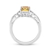 Thumbnail Image 3 of Rectangle-Cut Citrine & White Lab-Created Sapphire Twist Ring Sterling Silver