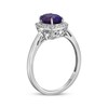 Thumbnail Image 2 of Oval-Cut Amethyst & White Lab-Created Sapphire Ring Sterling Silver