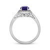 Thumbnail Image 3 of Oval-Cut Amethyst & White Lab-Created Sapphire Ring Sterling Silver