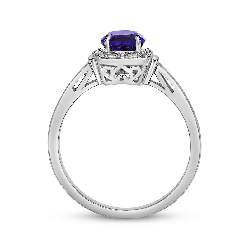 Oval-Cut Amethyst & White Lab-Created Sapphire Ring Sterling Silver | Kay