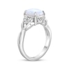 Thumbnail Image 2 of Rectangle-Cut Lab-Created Opal & White Lab-Created Sapphire Twist Ring Sterling Silver