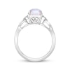 Thumbnail Image 3 of Rectangle-Cut Lab-Created Opal & White Lab-Created Sapphire Twist Ring Sterling Silver