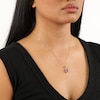 Thumbnail Image 3 of Cushion-Cut Amethyst & White Lab-Created Sapphire Arabesque Necklace Sterling Silver 18&quot;