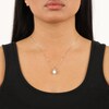 Thumbnail Image 4 of Cushion-Cut Lab-Created Opal & White Lab-Created Sapphire Arabesque Necklace Sterling Silver 18&quot;