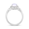 Thumbnail Image 3 of Cushion-Cut Lab-Created Opal & White Lab-Created Sapphire Arabesque Ring Sterling Silver