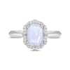 Thumbnail Image 4 of Cushion-Cut Lab-Created Opal & White Lab-Created Sapphire Arabesque Ring Sterling Silver
