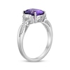 Thumbnail Image 2 of Cushion-Cut Amethyst & White Lab-Created Sapphire Twist Ring Sterling Silver