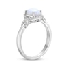 Thumbnail Image 2 of Oval-Cut Lab-Created Opal & White Lab-Created Sapphire Ring Sterling Silver