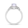Thumbnail Image 3 of Oval-Cut Lab-Created Opal & White Lab-Created Sapphire Ring Sterling Silver