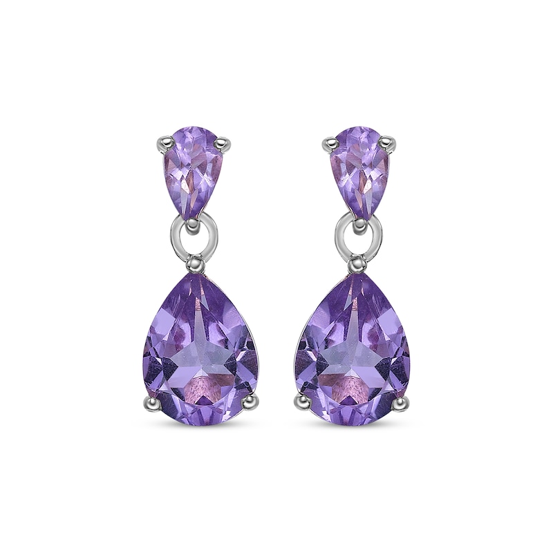 Pear-Shaped Amethyst Dangle Earrings Sterling Silver | Kay