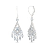 Thumbnail Image 0 of Oval, Marquise & Round-Cut Aquamarine and White Lab-Created Sapphire Chandelier Earrings Sterling Silver