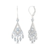 Thumbnail Image 1 of Oval, Marquise & Round-Cut Aquamarine and White Lab-Created Sapphire Chandelier Earrings Sterling Silver