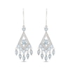 Thumbnail Image 1 of Oval, Marquise & Round-Cut Aquamarine and White Lab-Created Sapphire Chandelier Earrings Sterling Silver