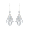 Thumbnail Image 2 of Oval, Marquise & Round-Cut Aquamarine and White Lab-Created Sapphire Chandelier Earrings Sterling Silver