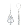 Thumbnail Image 2 of Oval, Marquise & Round-Cut Aquamarine and White Lab-Created Sapphire Chandelier Earrings Sterling Silver