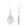 Thumbnail Image 3 of Oval, Marquise & Round-Cut Aquamarine and White Lab-Created Sapphire Chandelier Earrings Sterling Silver