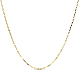 Box Chain Necklace 1.5mm Hollow 14K Yellow Gold 16"