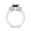 Thumbnail Image 3 of Cushion-Cut Garnet & White Lab-Created Sapphire Ring Sterling Silver