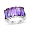 Thumbnail Image 1 of Rectangle-Cut Amethyst Five-Stone Ring Sterling Silver
