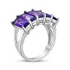 Thumbnail Image 2 of Rectangle-Cut Amethyst Five-Stone Ring Sterling Silver