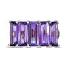 Thumbnail Image 4 of Rectangle-Cut Amethyst Five-Stone Ring Sterling Silver