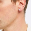Thumbnail Image 3 of Men's Multi-Diamond Cupped Setting Stud Earrings 1/6 ct tw 10K Yellow Gold