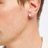 Thumbnail Image 4 of Men's Multi-Diamond Cupped Setting Stud Earrings 1/6 ct tw 10K Yellow Gold