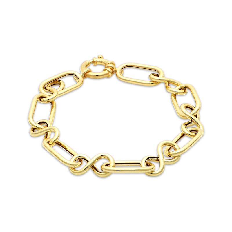 Hollow Infinity Link Bracelet 10K Yellow Gold 7.5