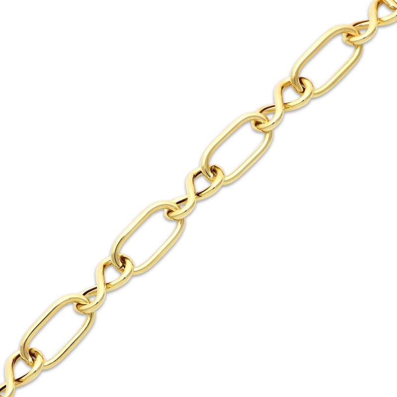 Main Image 2 of Infinity Link Bracelet Hollow 10K Yellow Gold 7.5&quot;