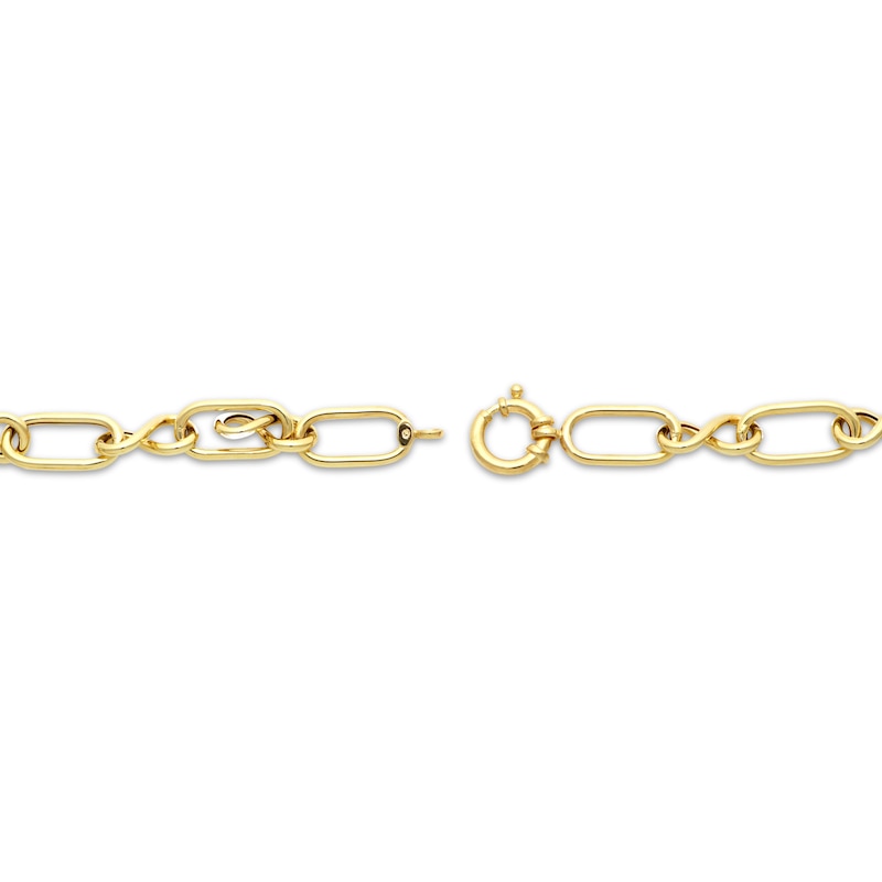 Main Image 3 of Infinity Link Bracelet Hollow 10K Yellow Gold 7.5&quot;