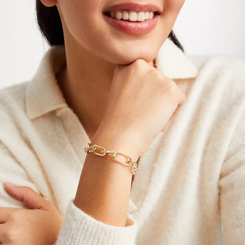 Main Image 4 of Infinity Link Bracelet Hollow 10K Yellow Gold 7.5&quot;