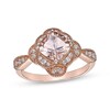 Thumbnail Image 1 of Cushion-Cut Morganite & Diamond Ring 1/6 ct tw 10K Rose Gold