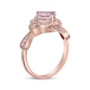 Thumbnail Image 2 of Cushion-Cut Morganite & Diamond Ring 1/6 ct tw 10K Rose Gold