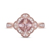 Thumbnail Image 4 of Cushion-Cut Morganite & Diamond Ring 1/6 ct tw 10K Rose Gold