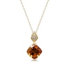 Thumbnail Image 1 of Cushion-Cut Citrine & Diamond Accent Necklace 10K Yellow Gold 18&quot;