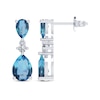 Thumbnail Image 1 of Pear-Shaped Swiss Blue Topaz & White Lab-Created Sapphire Dangle Earrings Sterling Silver
