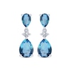 Thumbnail Image 2 of Pear-Shaped Swiss Blue Topaz & White Lab-Created Sapphire Dangle Earrings Sterling Silver